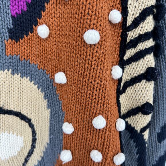 Vintage Hong Kong Multimedia Abstract Knit Sweater Wearable Art Size Large - Picture 4 of 8